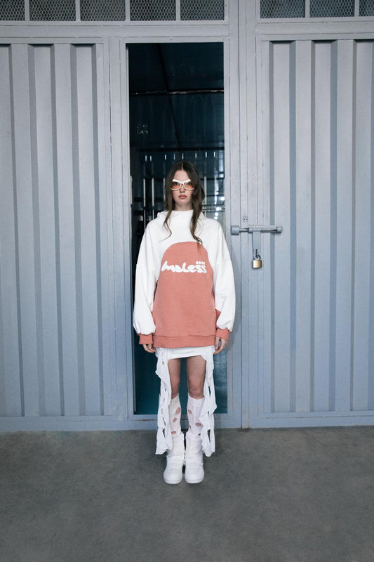 Peach x white hoodie